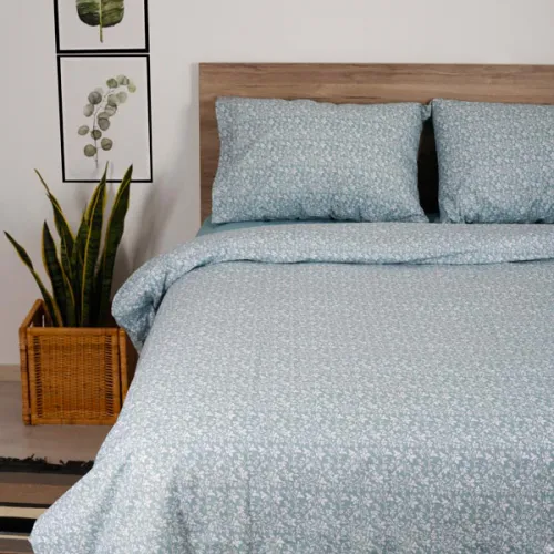 Σετ Σεντόνια Cotton Feelings 920 Aqua Μονό με λάστιχο(105x205 30)