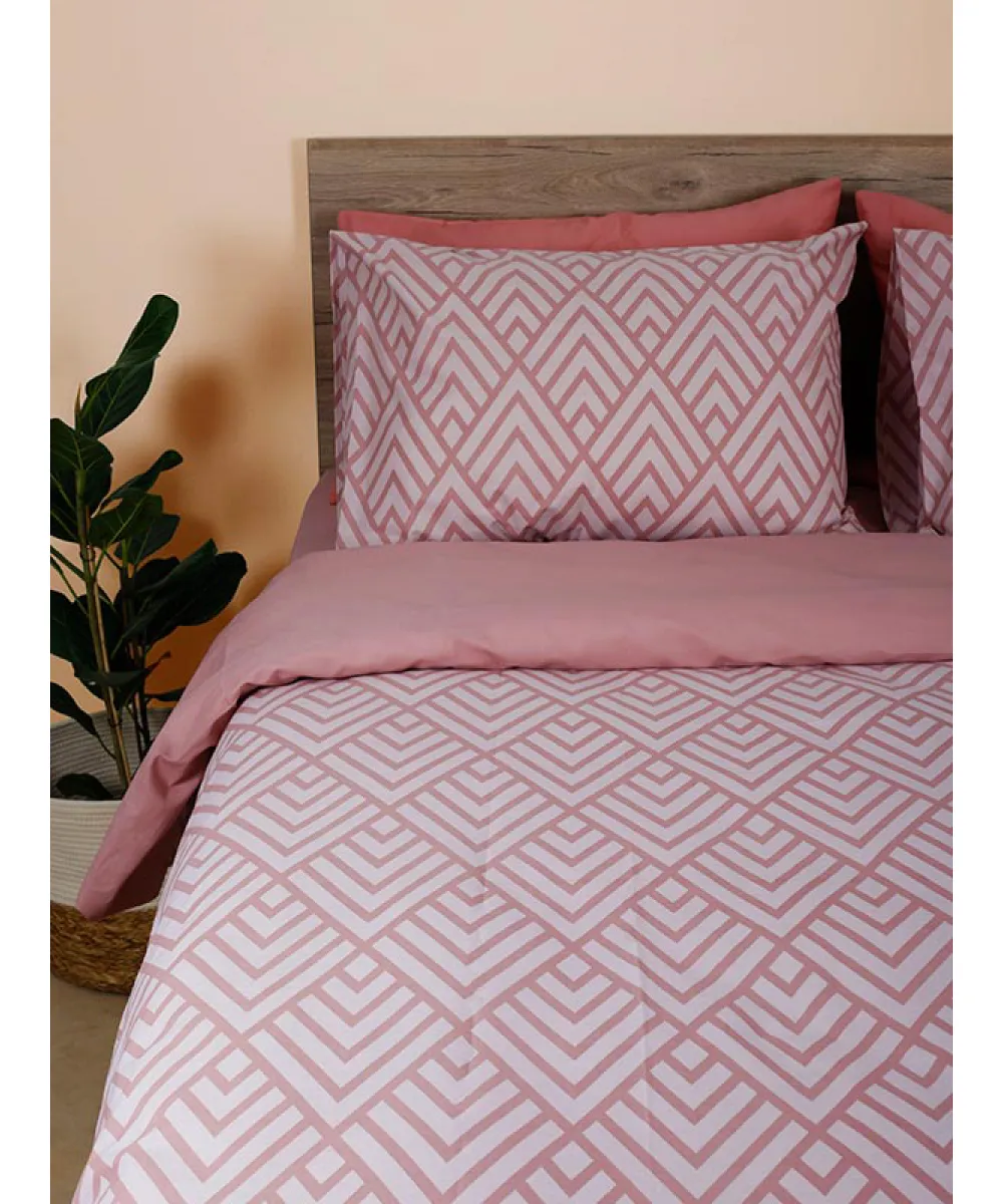 Σετ Σεντόνια Cotton Feelings 2036 Pink Διπλό (200x270)