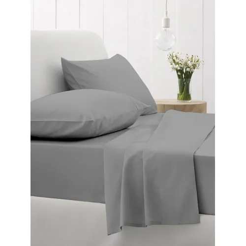 Σετ Σεντόνια Cotton Feelings 107 Dark Grey Υπέρδιπλο (235x270)