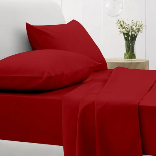 Σετ Σεντόνια Cotton Feelings 113 Red Υπέρδιπλο (235x270)