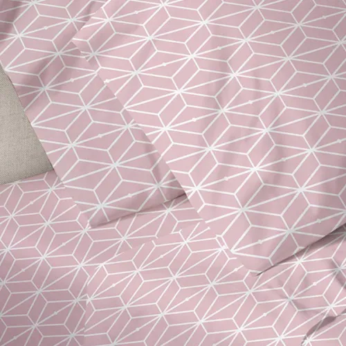 Σετ Σεντόνια Menta Εμπριμέ 520 Pink Διπλό (200x250)