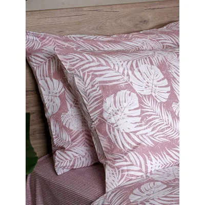 Σετ Σεντόνια Cotton Feelings 2038 Pink Μονό με λάστιχο(105x205 30)