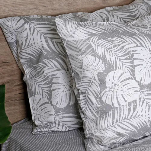 Σετ Σεντόνια Cotton Feelings 2038 Grey Διπλό με λάστιχο (150x205 30)