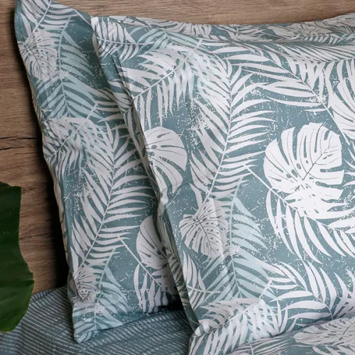 Σετ Σεντόνια Cotton Feelings 2038 Aqua Διπλό με λάστιχο (150x205 30)