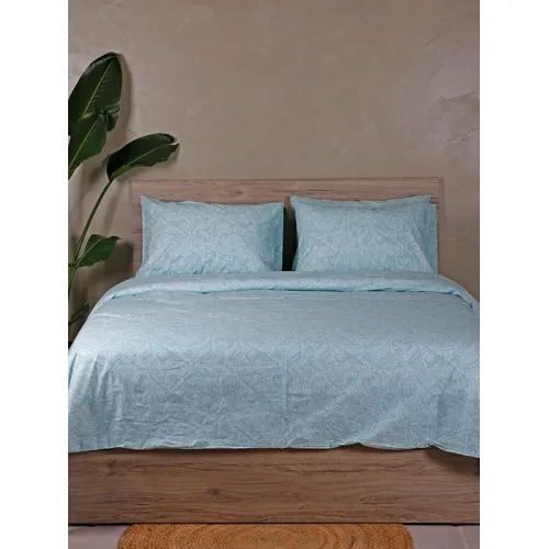 Σετ Σεντόνια Cotton Feelings 2040 Aqua Υπέρδιπλο με λάστιχο (170x205 30)