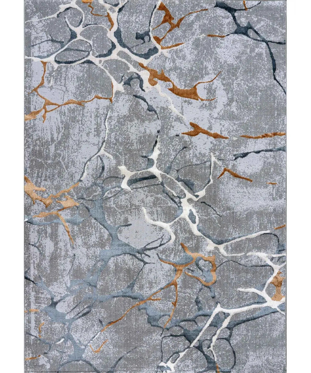Χαλί MARBLE GREY GOLD Στρόγγυλο χαλί 165 εκ.