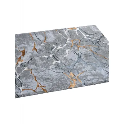 Χαλί MARBLE GREY GOLD Στρόγγυλο χαλί 165 εκ.