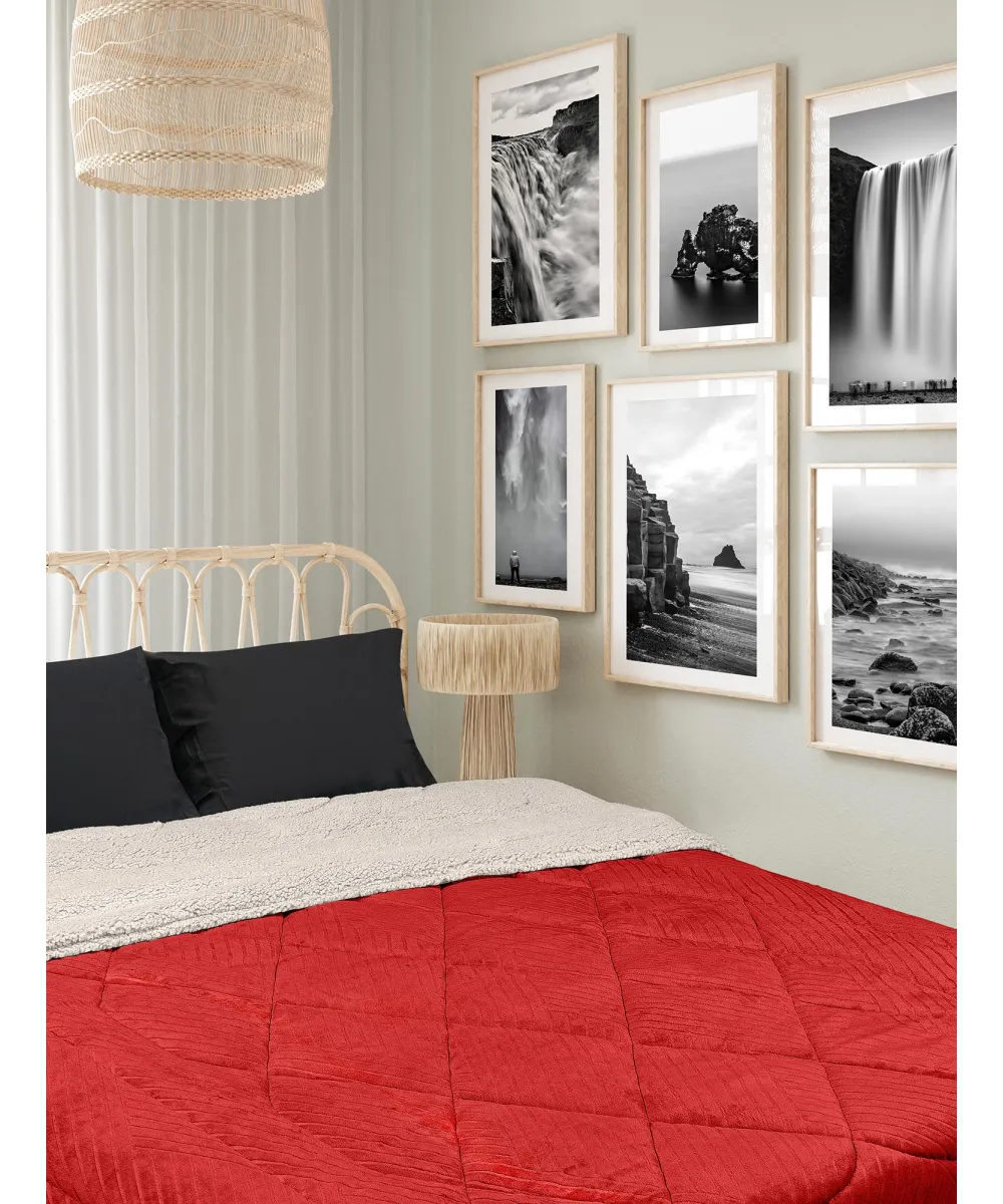 Κουβερτοπάπλωμα CHILL RED BEIGE Κουβερτοπάπλωμα υπέρδιπλο: 220 x 240 εκ. Κουβερτοπάπλωμα CHILL RED BEIGE Κουβερτοπάπλωμα υπέρδιπλο: 220 x 240 εκ.