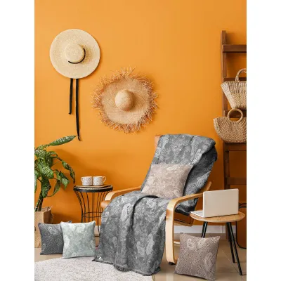Ριχτάρι PAISLEY GREY Ριχτάρι τριθέσιου καναπέ: 170 x 300 εκ.