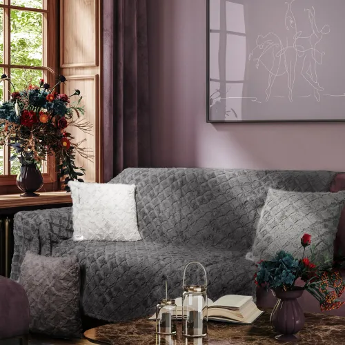 Ριχτάρι OBLONG GREY Ριχτάρι τριθέσιου καναπέ: 180 x 300 εκ.