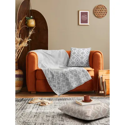 Ριχτάρι FOLK GREY Ριχτάρι τριθέσιου καναπέ: 170 x 300 εκ.