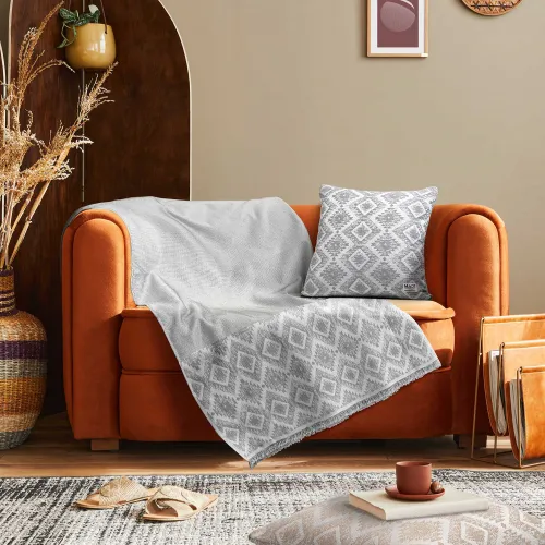 Ριχτάρι FOLK GREY Ριχτάρι τριθέσιου καναπέ: 170 x 300 εκ.