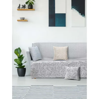 Ριχτάρι ROCOCO GREY Ριχτάρι τριθέσιου καναπέ: 170 x 300 εκ.