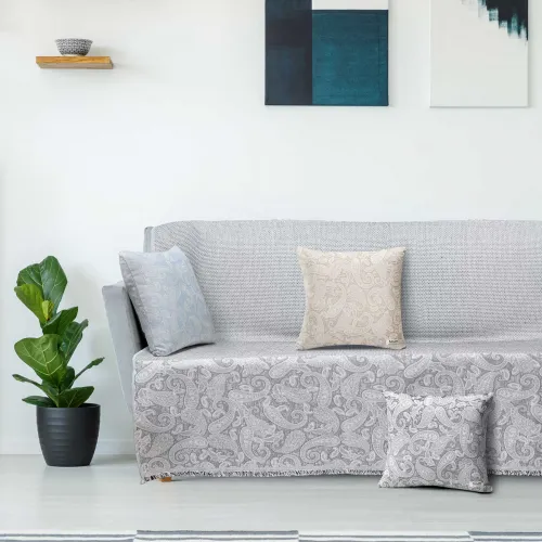 Ριχτάρι ROCOCO GREY Ριχτάρι τριθέσιου καναπέ: 170 x 300 εκ.