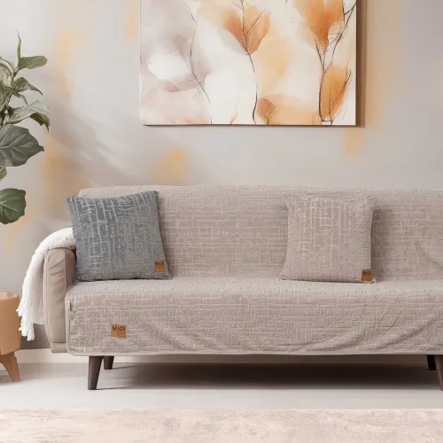 Ριχτάρι SAVANNA BEIGE Ριχτάρι τριθέσιου καναπέ: 180 x 300 εκ.