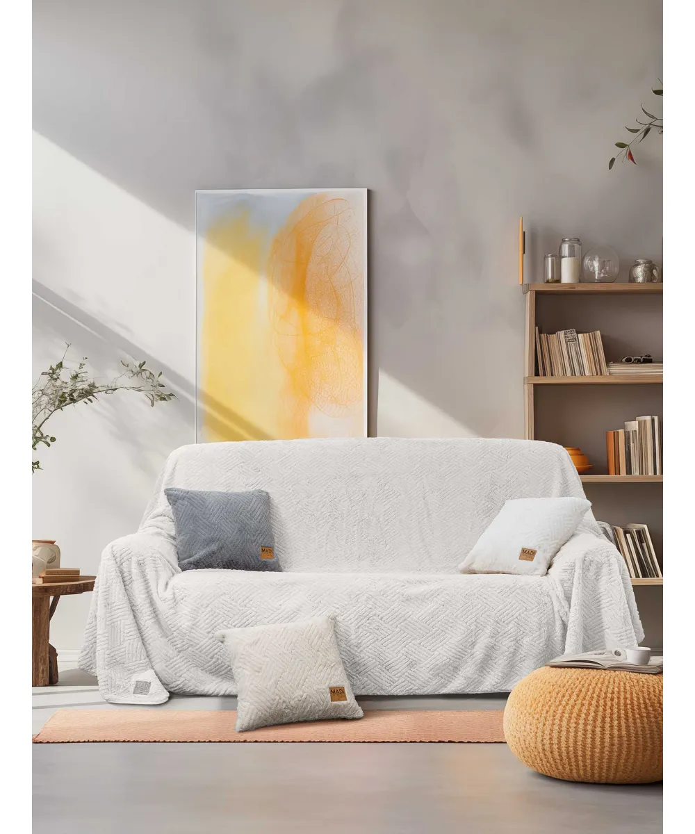 Ριχτάρι TRACE WHITE Ριχτάρι τριθέσιου καναπέ: 180 x 300 εκ.