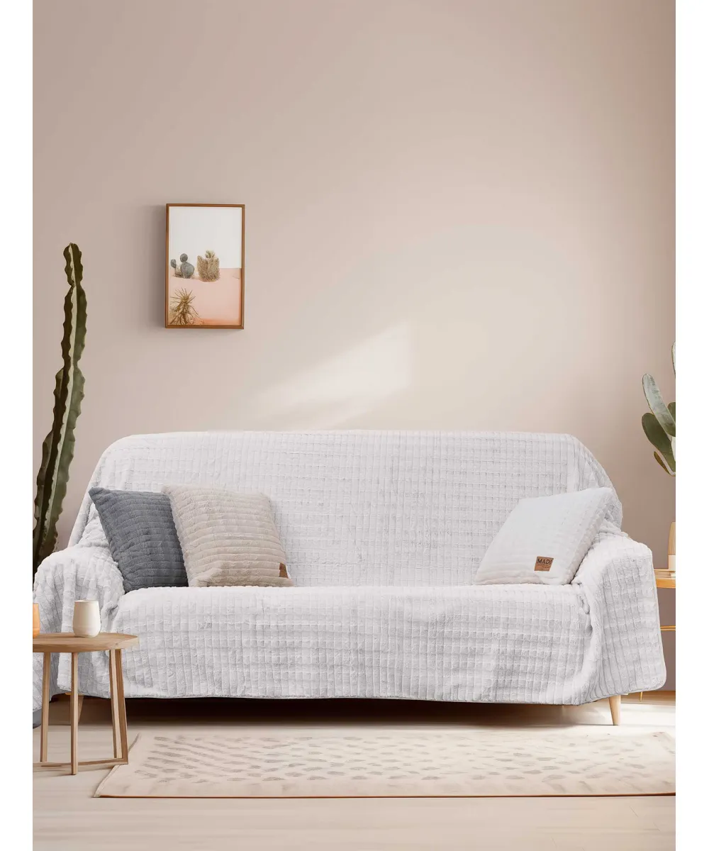 Ριχτάρι RAYS WHITE Ριχτάρι τριθέσιου καναπέ: 180 x 300 εκ.