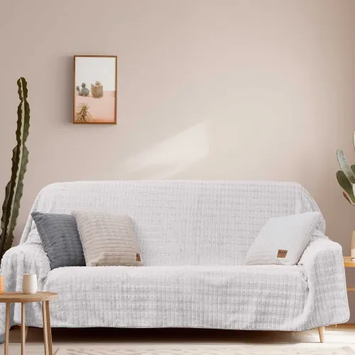 Ριχτάρι RAYS WHITE Ριχτάρι τριθέσιου καναπέ: 180 x 300 εκ.