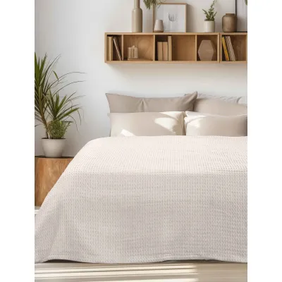 Κουβέρτα Πικέ PIKONA BEIGE Κουβέρτα Πικέ: 170 x 240 εκ.
