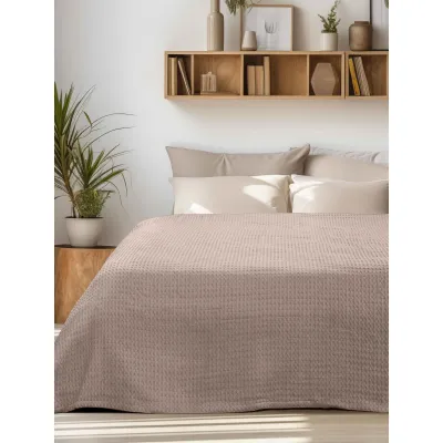 Κουβέρτα Πικέ PIKONA BROWN Κουβέρτα Πικέ: 170 x 240 εκ.