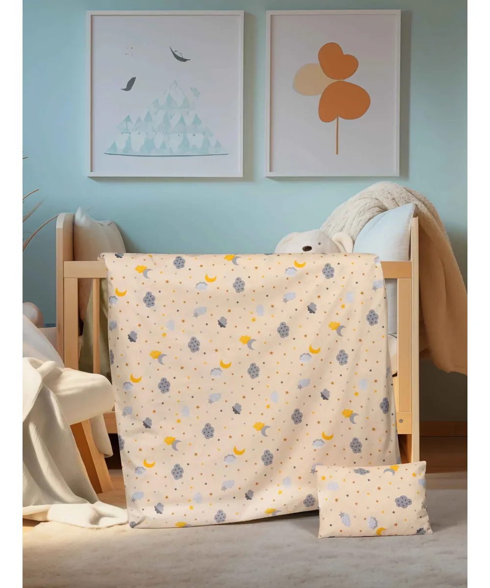 Βρεφικό Σετ Σεντόνια CLOUDNEST Σετ σεντόνια κούνιας με λάστιχο: 120 x 170   70x140   15   1 μαξιλαροθήκη 30 x 40 εκ.