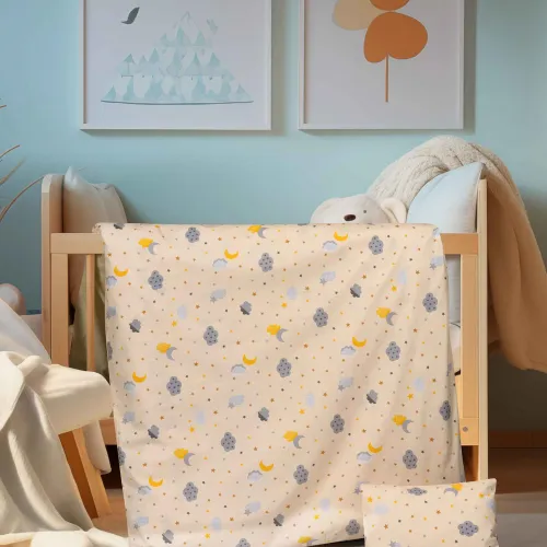 Βρεφικό Σετ Σεντόνια CLOUDNEST Σετ σεντόνια κούνιας με λάστιχο: 120 x 170   70x140   15   1 μαξιλαροθήκη 30 x 40 εκ.