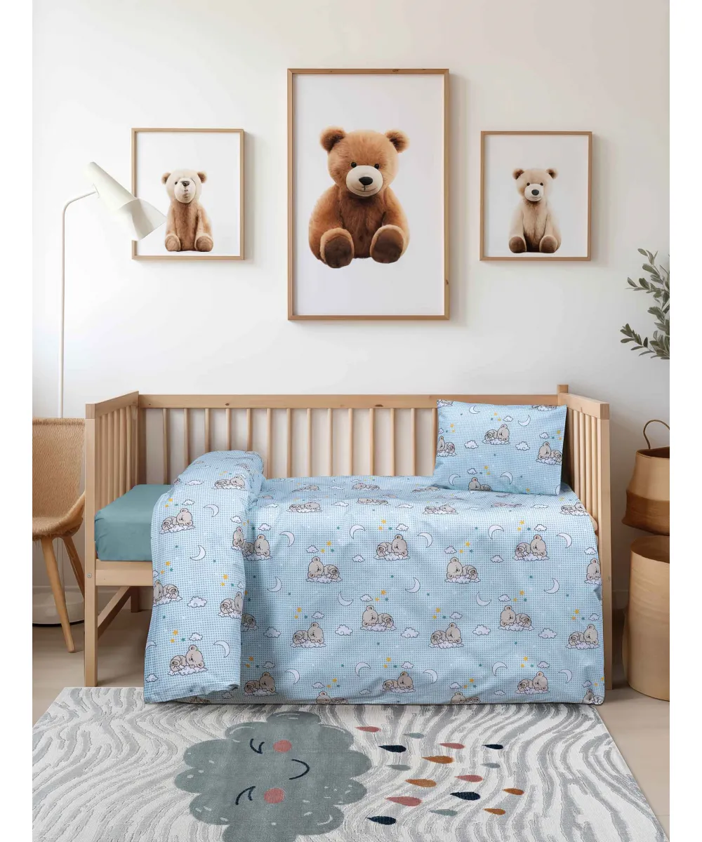Βρεφικό Σετ Σεντόνια BEARLY Σετ σεντόνια κούνιας: 120 x 170 1 μαξιλαροθήκη 30 x 40 εκ. Βρεφικό Σετ Σεντόνια BEARLY Σετ σεντόνια κούνιας: 120 x 170 1 μαξιλαροθήκη 30 x 40 εκ.