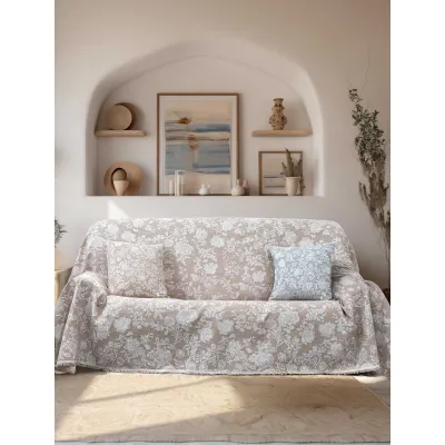 Ριχτάρι SOFIMA BEIGE Ριχτάρι τριθέσιου καναπέ: 170 x 300 εκ.