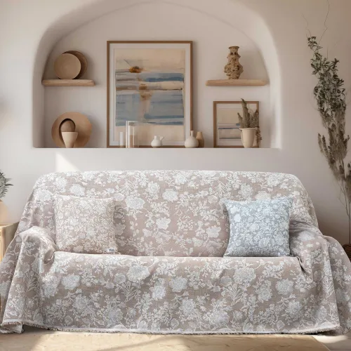 Ριχτάρι SOFIMA BEIGE Ριχτάρι τριθέσιου καναπέ: 170 x 300 εκ.