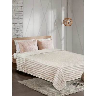 Κουβέρτα Fleece PUFFELLA BEIGE Κουβέρτα μονή: 160 x 220 εκ.