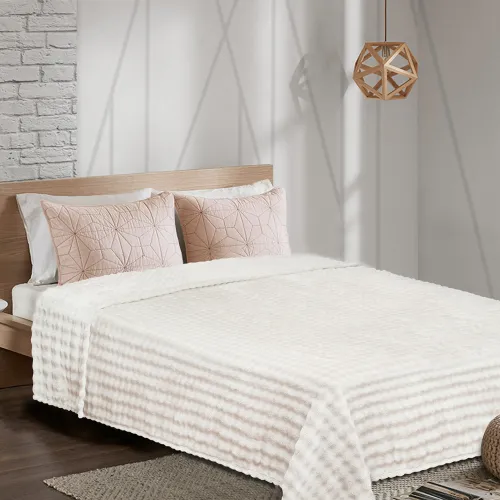Κουβέρτα Fleece PUFFELLA ECRU Κουβέρτα μονή: 160 x 220 εκ.