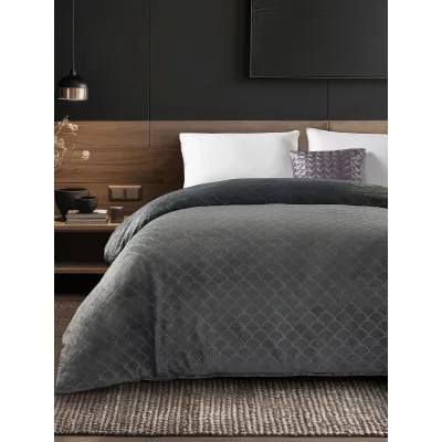 Παπλωματοθήκη NEVOLA ANTHRACITE Παπλωματοθήκη μονή: 160 x 220 εκ.