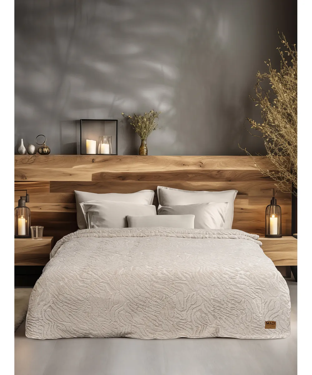 Κουβέρτα γούνινη ZANORIA BEIGE Κουβέρτα υπέρδιπλη: 220 x 240 εκ.