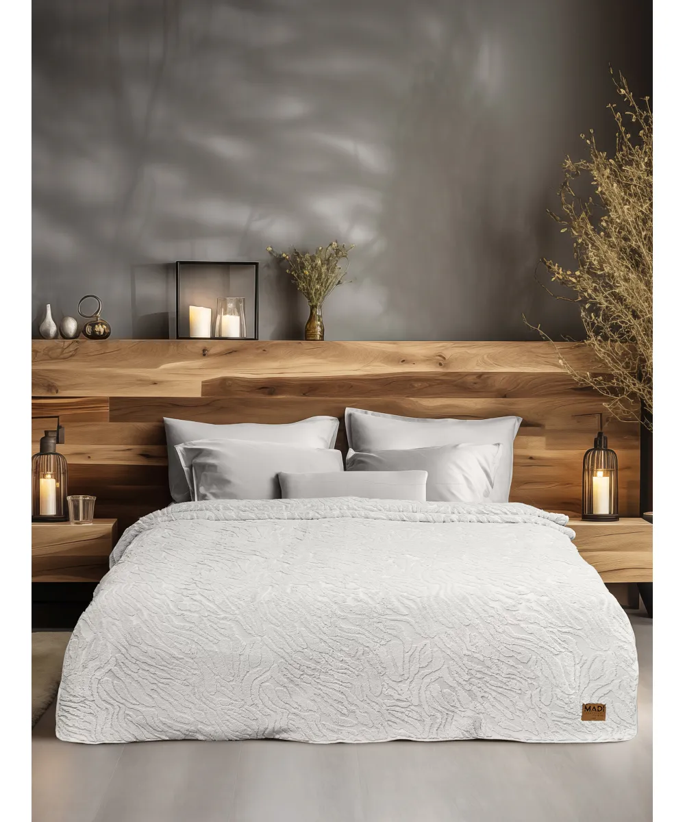 Κουβέρτα γούνινη ZANORIA WHITE Κουβέρτα υπέρδιπλη: 220 x 240 εκ.