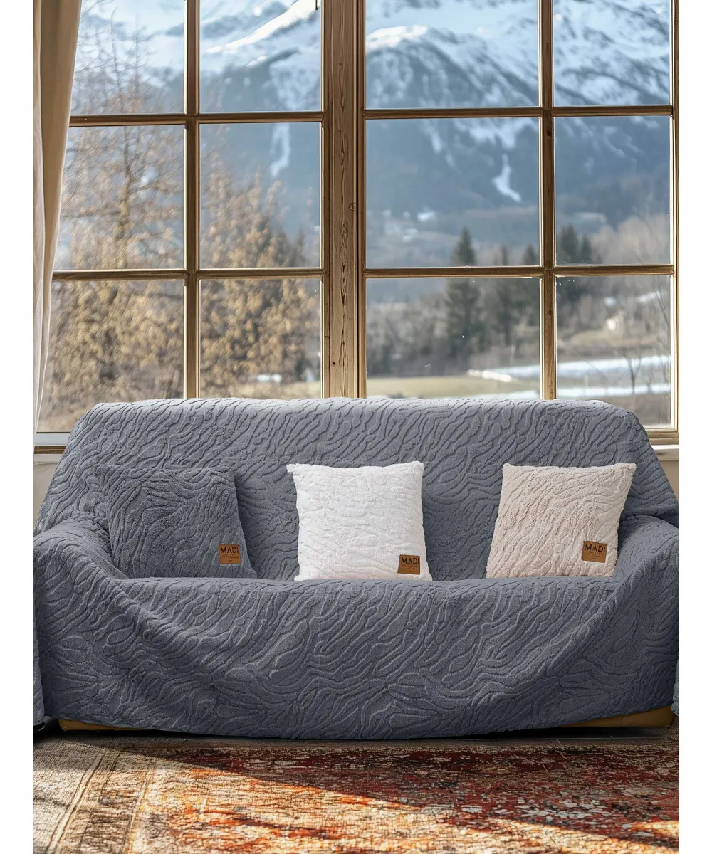 Ριχτάρι SERANI GREY Ριχτάρι τριθέσιου καναπέ: 180 x 300 εκ.