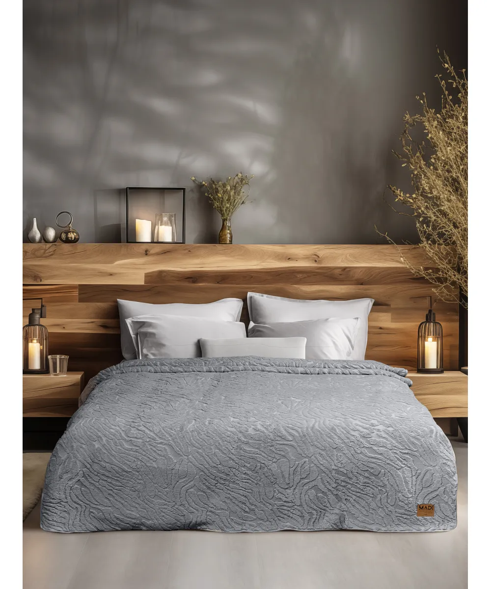Κουβέρτα γούνινη ZANORIA GREY Κουβέρτα μονή: 160 x 220 εκ.