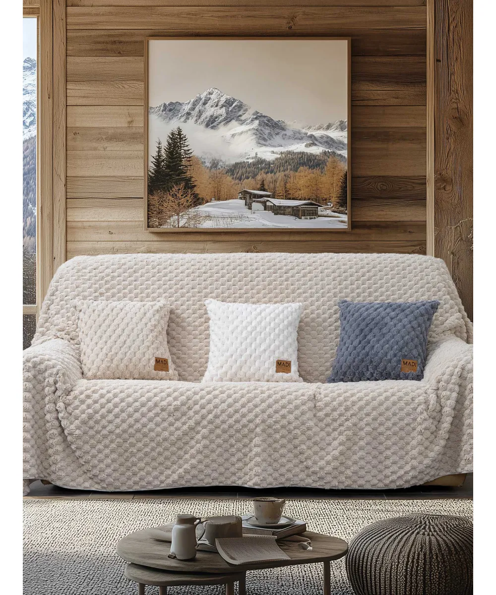 Ριχτάρι MAISONY BEIGE Ριχτάρι τριθέσιου καναπέ: 180 x 300 εκ.