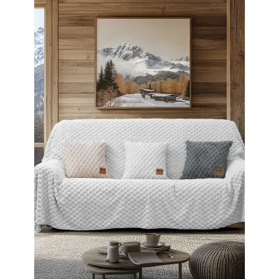 Ριχτάρι MAISONY WHITE Ριχτάρι τριθέσιου καναπέ: 180 x 300 εκ.