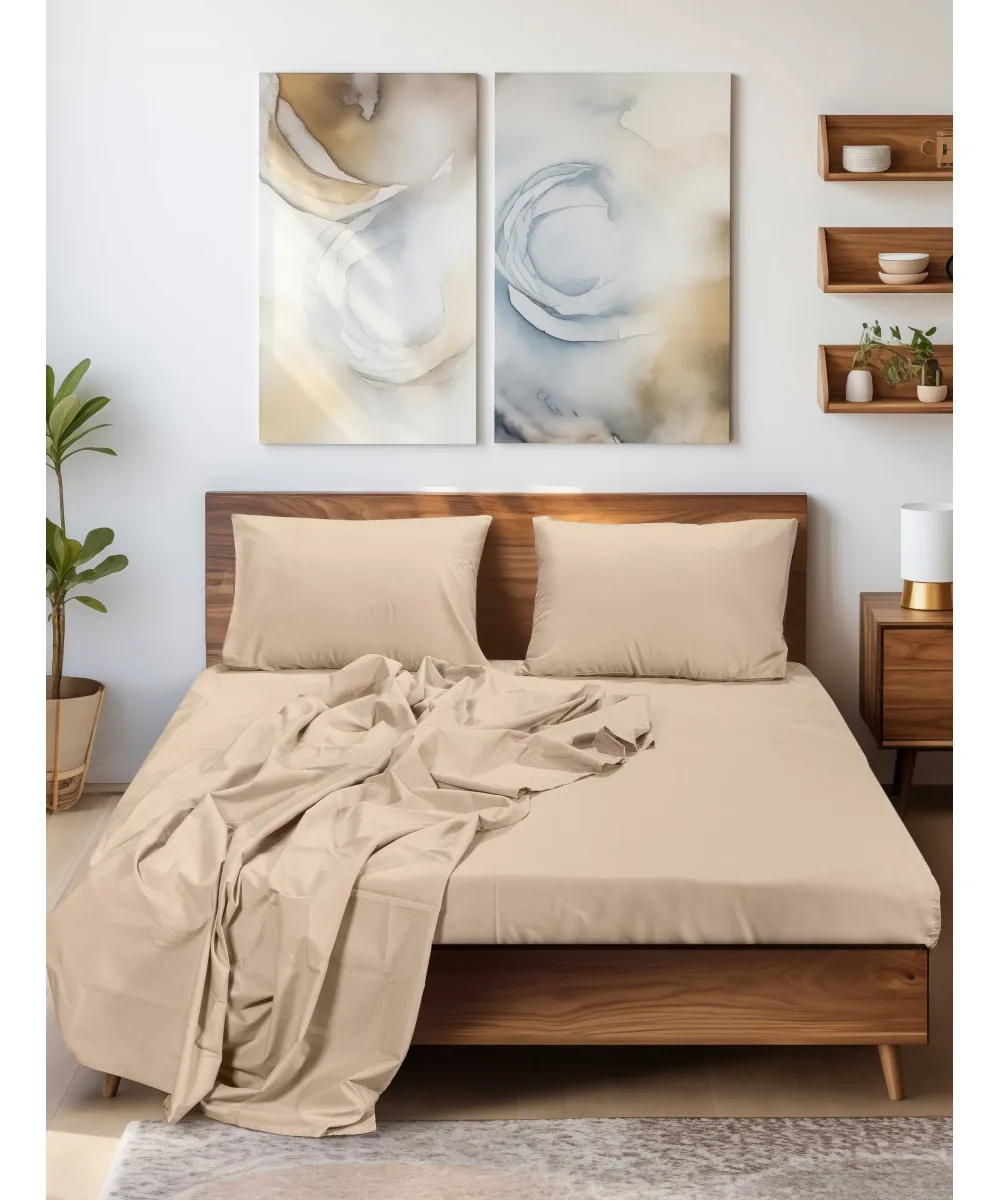 Σεντόνι SLEEK BEIGE Σεντόνι υπέρδιπλο: 240 x 260 εκ.