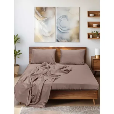 Σεντόνι SLEEK BROWN Σεντόνι μονό: 170 x 260 εκ.