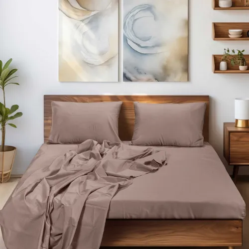 Σεντόνι SLEEK BROWN Σεντόνι υπέρδιπλο: 240 x 260 εκ.