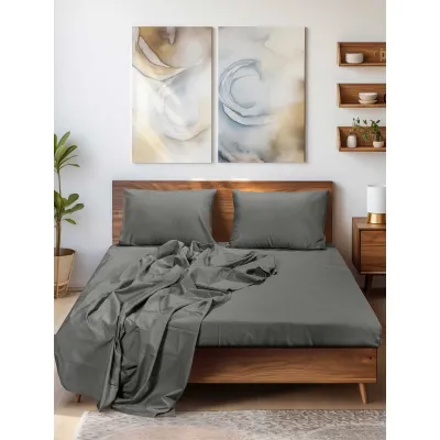 Σεντόνι SLEEK GREY Σεντόνι μονό με λάστιχο: 100 x 200 35 εκ.