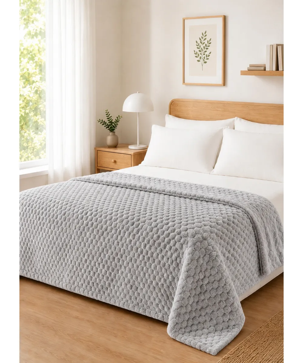 Κουβέρτα Fleece NESTIQ GREY Κουβέρτα υπέρδιπλη: 220 x 240 εκ.
