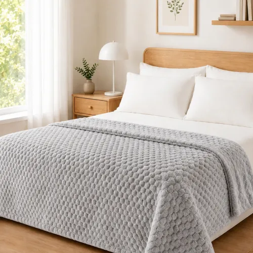 Κουβέρτα Fleece NESTIQ GREY Κουβέρτα υπέρδιπλη: 220 x 240 εκ.