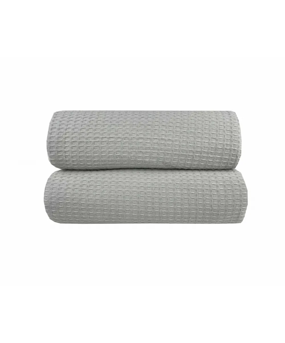 Κουβέρτα Πικέ Μονή Waffle 165χ245 Light Grey