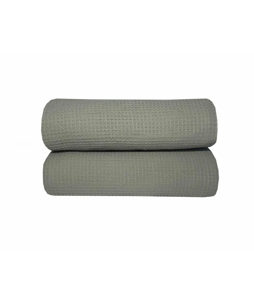 Κουβέρτα Πικέ Μονή Waffle 165χ245 Dark Grey