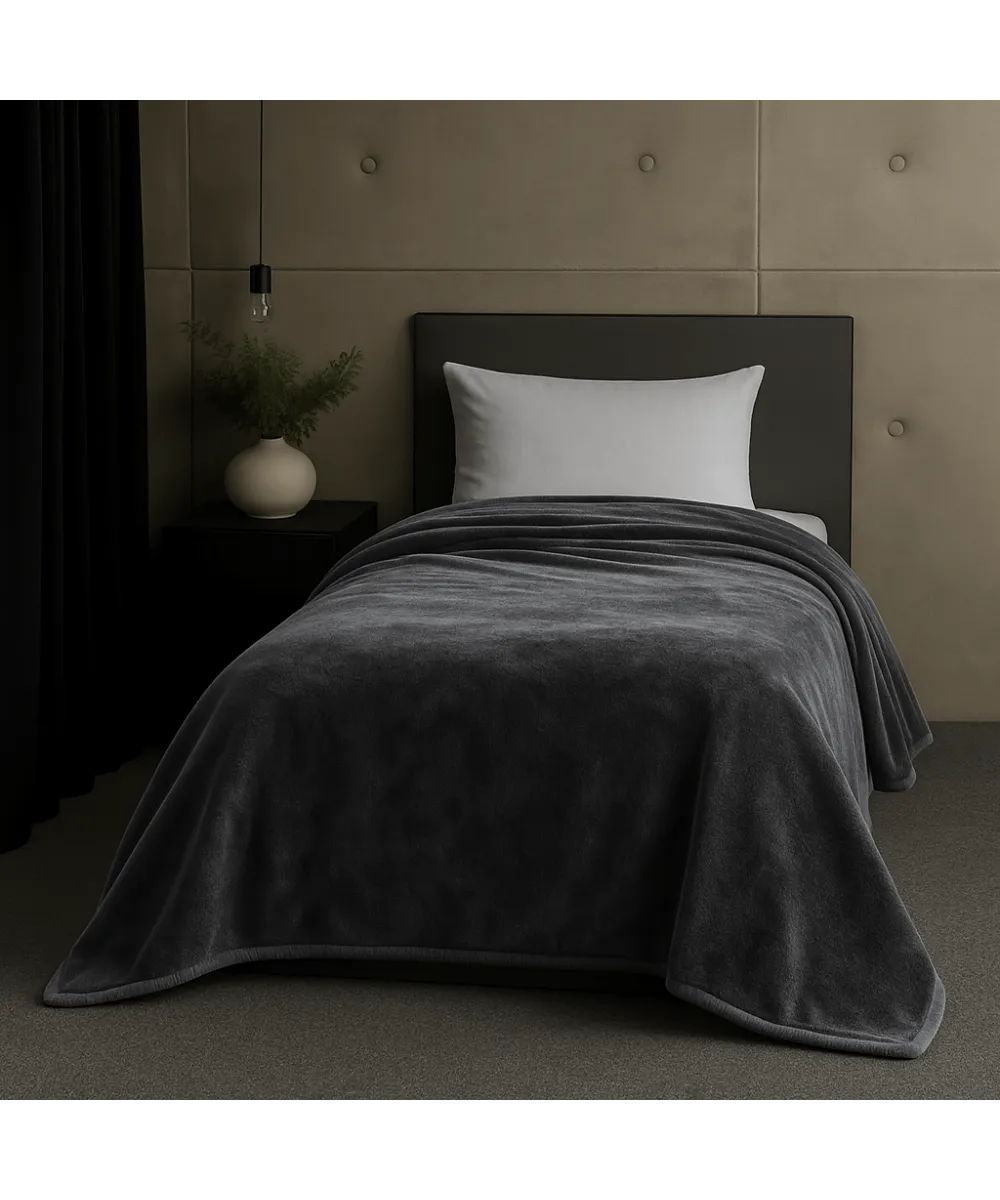 Κουβέρτα βελουτέ Μονή Grey