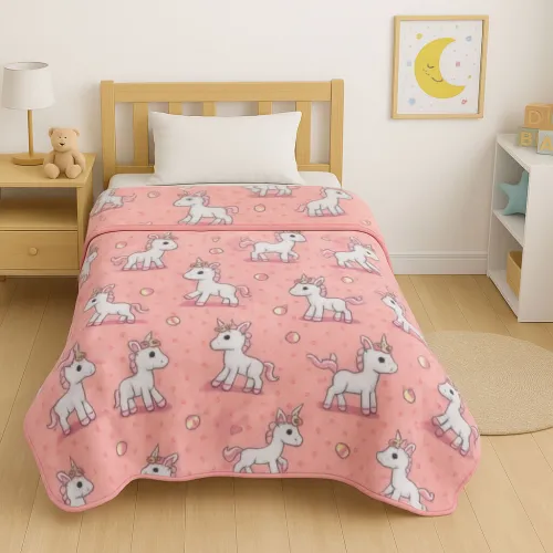 Παιδική Κουβέρτα Βελουτέ Μονή Baby Unicorn