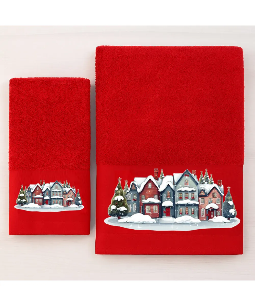 Χριστουγεννιάτικες Πετσέτες (Σετ 2 τεμ.) Christmas Houses