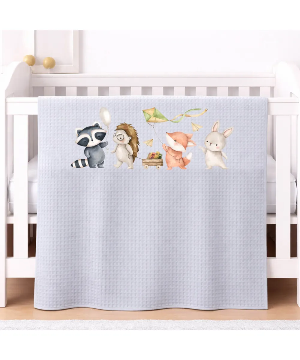 Βρεφική Κουβέρτα Πικέ Κούνιας 110 Χ 140 Light Grey